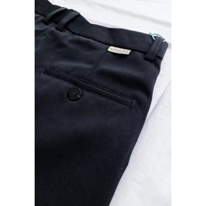 celana panjang formal jumbo pria dewasa bahan hitam polyester