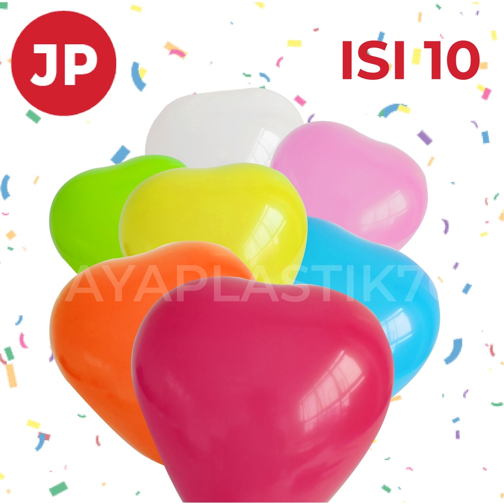 Balon Love Latex 12&quot;(Inch) 10 pcs/pack Balon hati/Balon besar/Polos