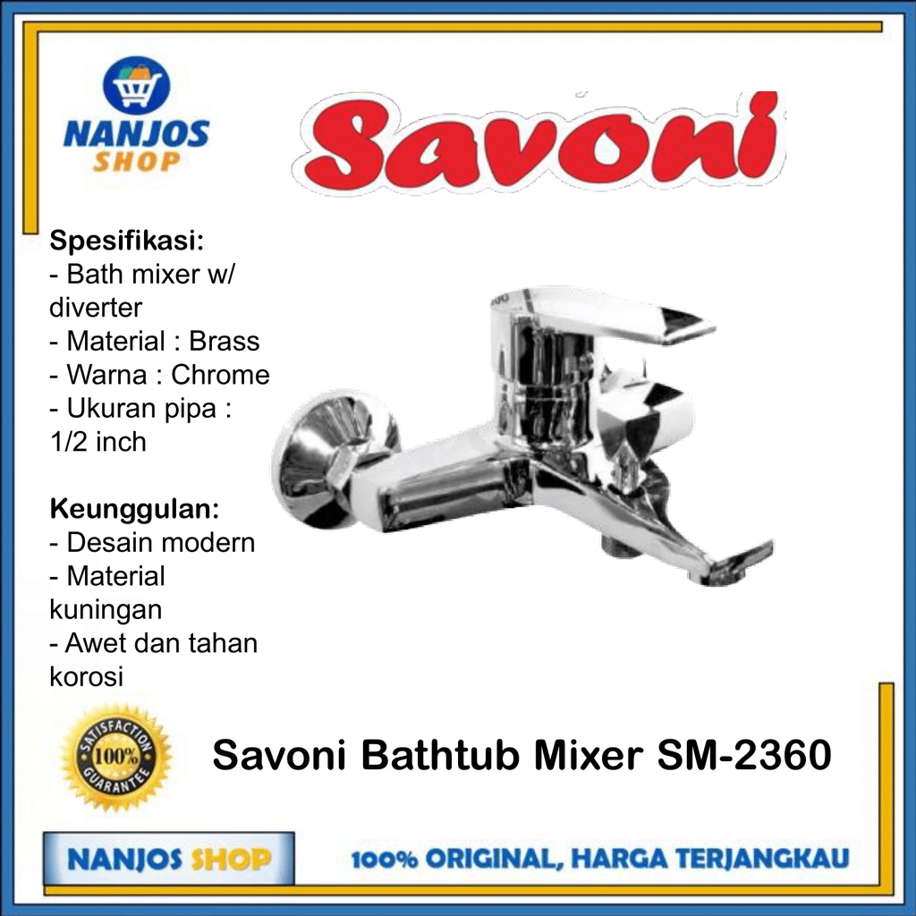 Savoni Keran Kran Mixer Panas Dingin Bathtub Mandi Sm 2360 Sm2360