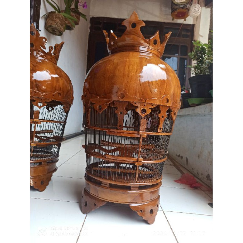 Sangkar Burung Luxury Jepara natural Jeruji Fiber