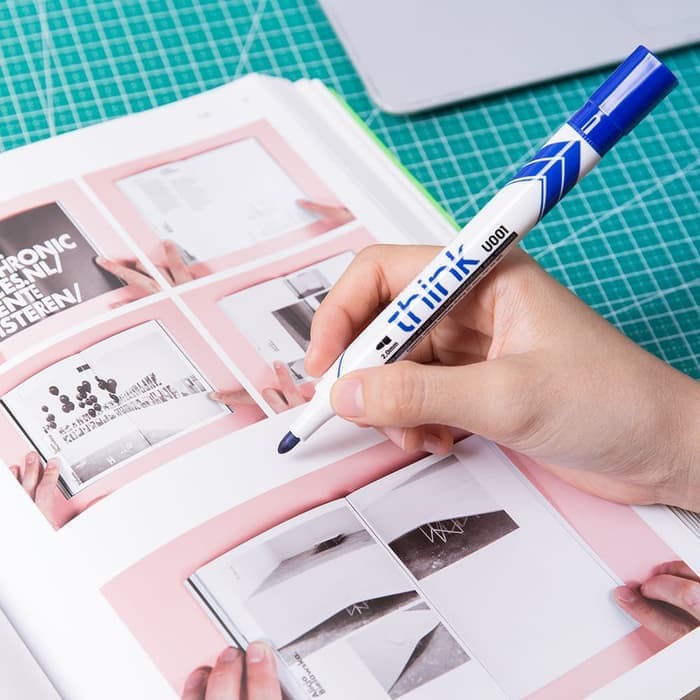 

Unik Deli EU00130 BOX Dry Erase Marker Spidol Whiteboard 12 Pcs Blue Diskon