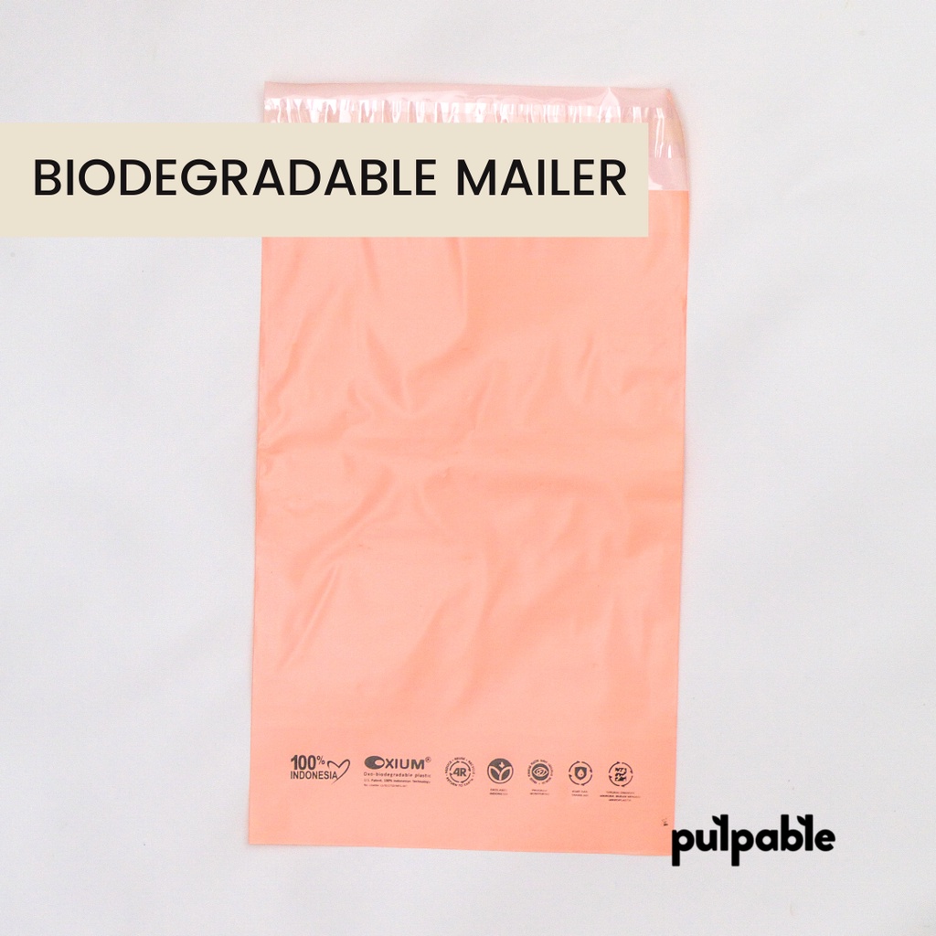 

Pink Biodegradable eco friendly polymailer - Mailer ramah lingkungan - 25x35 + 5 cm warna merah muda eco mailer