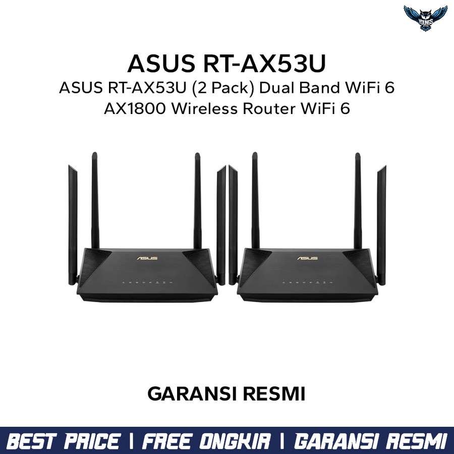 ASUS RT-AX53U (2 Pack) Dual Band WiFi 6 AX1800 Wireless Router WiFi 6