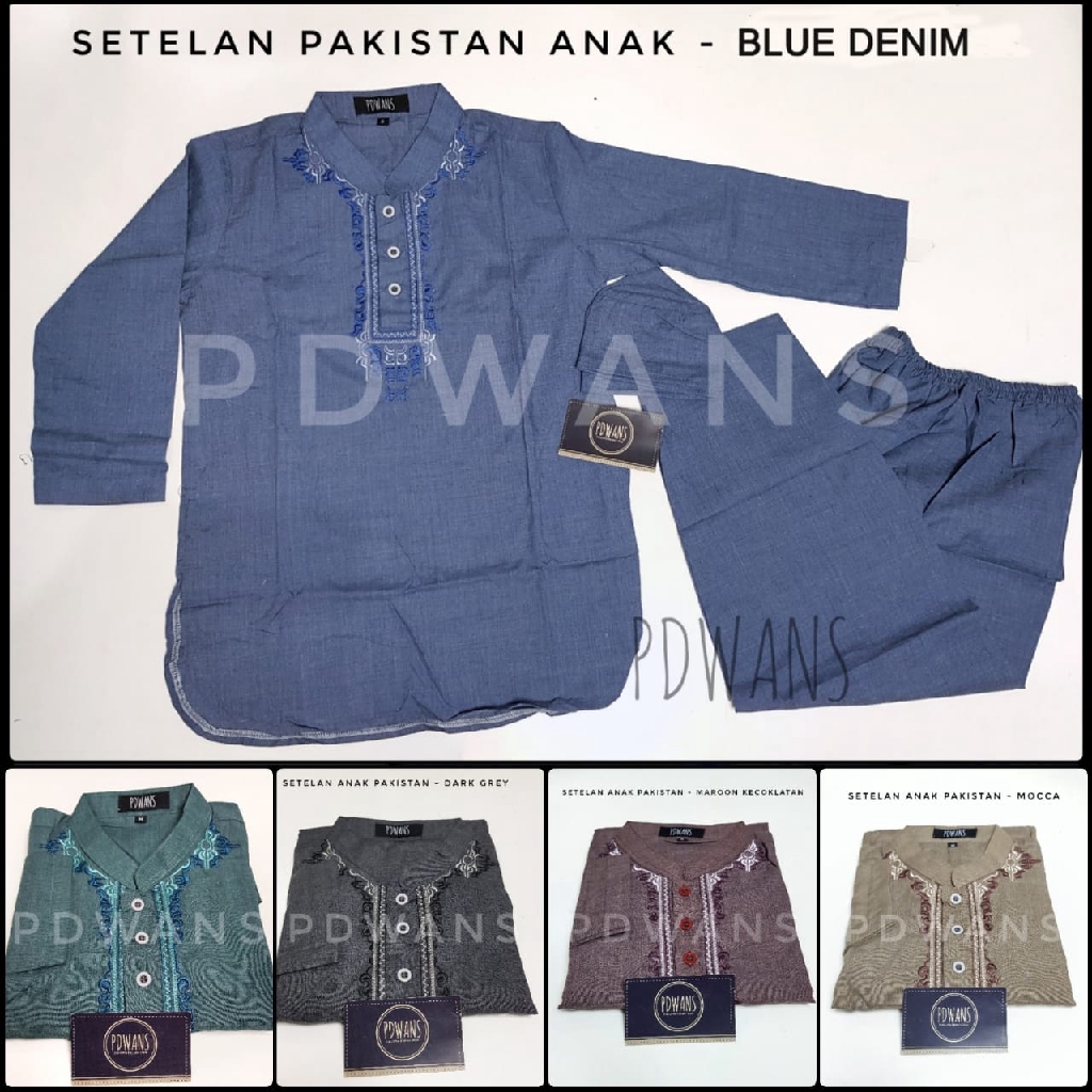 Setelan Koko Pakistan Anak Warna Motif 5 6 7 8 9 10 Tahun BGM04A - PDWANS