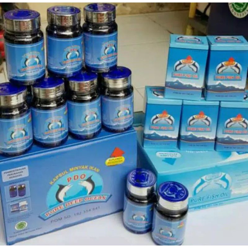 PDO ( PURE DEEP OCEAN ) 1 LUSIN / MINYAK IKAN PDO LUSINAN = 12 BOTOL