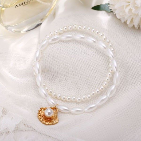 gelang kaki mutiara shell pearl anklet (3e2) jge095