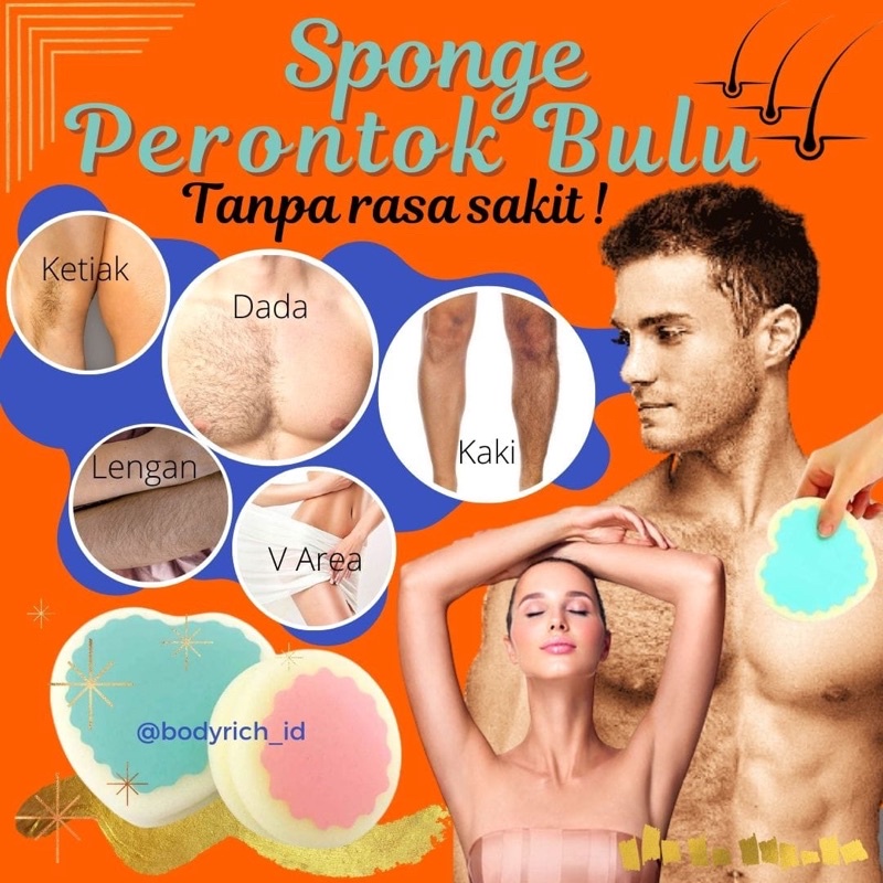 Spons Magic Penghilang Bulu Rambut Yang Efektif Tanpa Rasa Sakit Waxing Polishing Alat Penghilang Bulu Pria Wanita