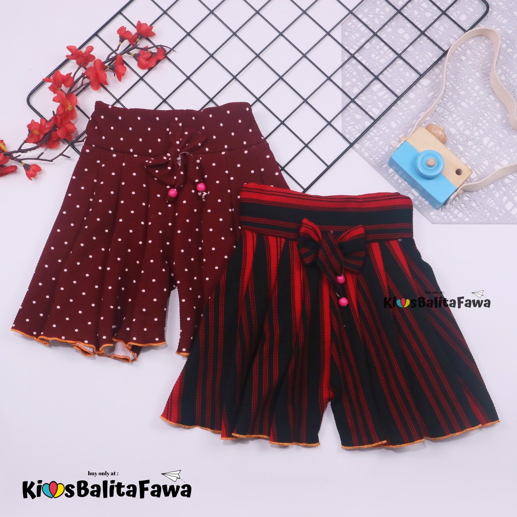 Rok Celana Motif uk 3-5 Tahun / Rok Celana Bawahan Anak Perempuan Motif Batik Salur Bunga Abstrak