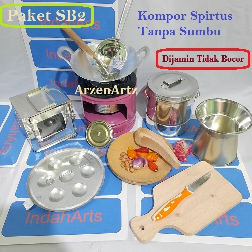 Masak Masakan Mainan Anak (P. SK2) Kompor Mini BB Spirtus Tanpa Sumbu - Kitchen Set - 11 Barang