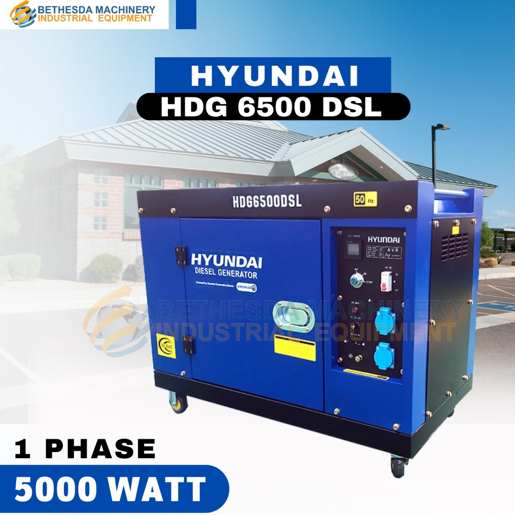 Genset Diesel Silent 5000 Watt Hyundai 5 Kva HYUNDAI HDG6500DSL