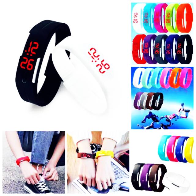 Digital LED Sporty Newstyle Jam Gelang LED Watch Olahraga Jam Sport Sporty