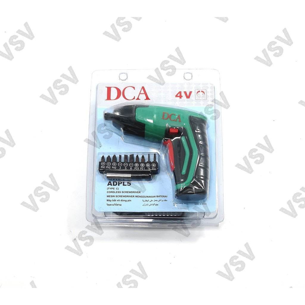 DCA Cordless Screwdriver ADPL5 Mesin Obeng battery 4 Volt DCA