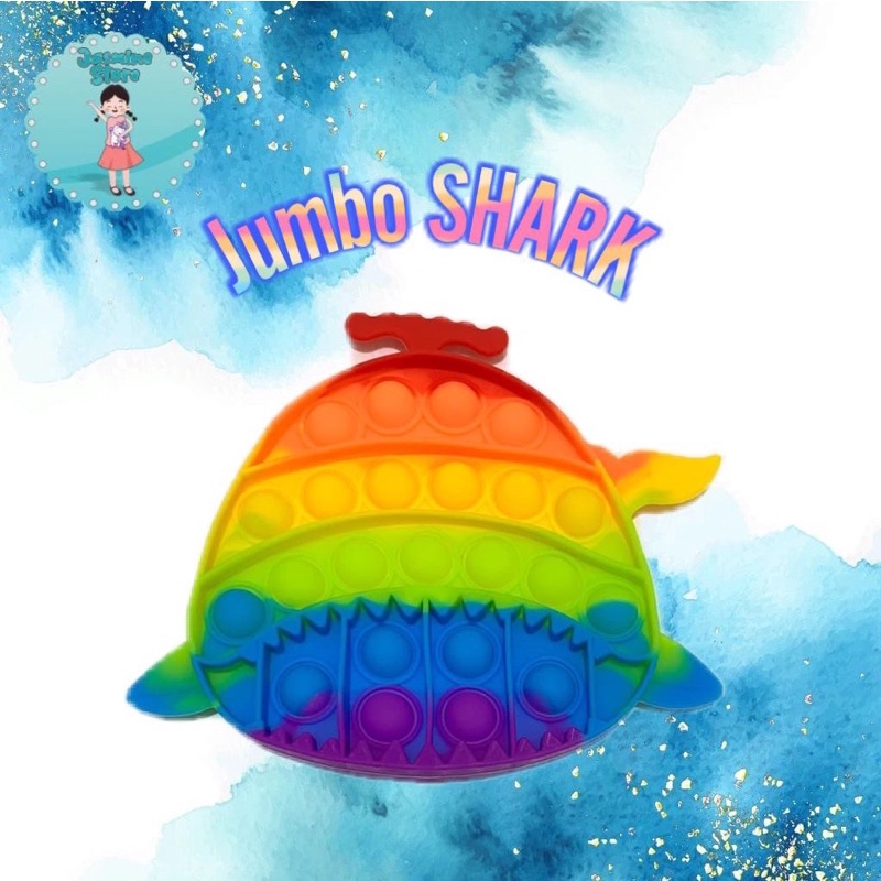 Ready Pop It Rainbow Murah/Fidget Pop It Rainbow Free Kelereng/Free Bonus-Jumbo Shark