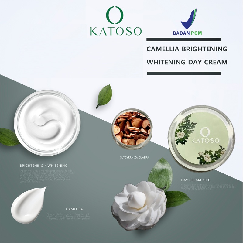 (BPOM) Katoso Camellia Brightening &amp; Glowing Essence Day Cream 10g