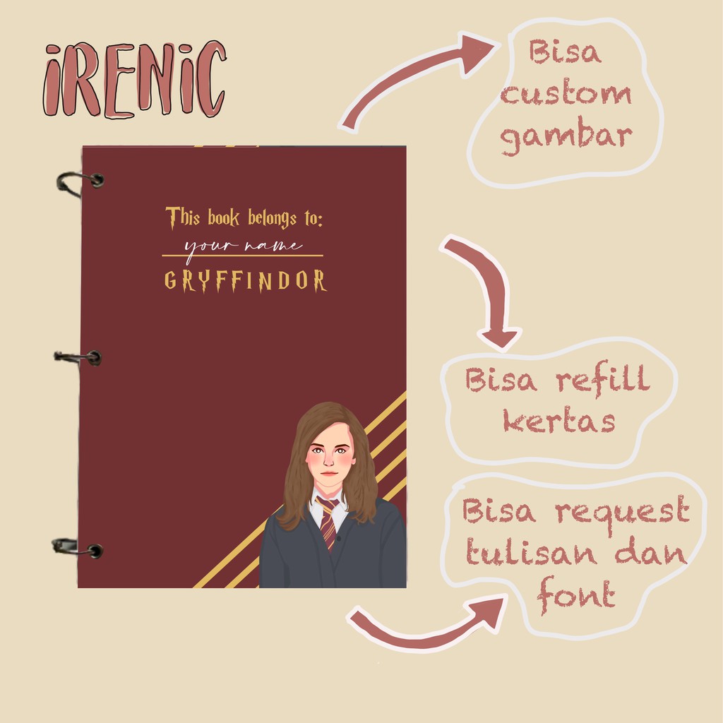 

Custom Notebook A5 B5 A6 Harry Potter Hard Cover Buku Catatan Binder Journal