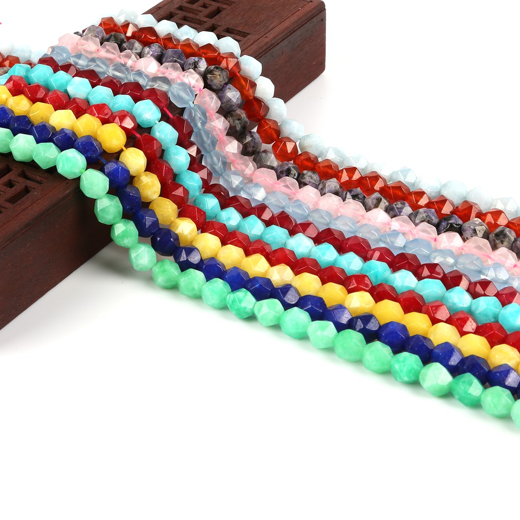 8mm AAA Grade Faceted White Blue Pink Quartzs Beads Natural Stone Beads DIY Loose Beads For Cambay Jewelry Making