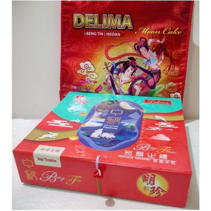 

Delima mooncake kotak jumbo lux varian rasa Beng tin Moon cake Tong chiu pia isi 4