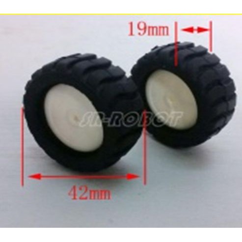 42mm rubber tire tires wheel D shaft 3mm for smart robot line follower