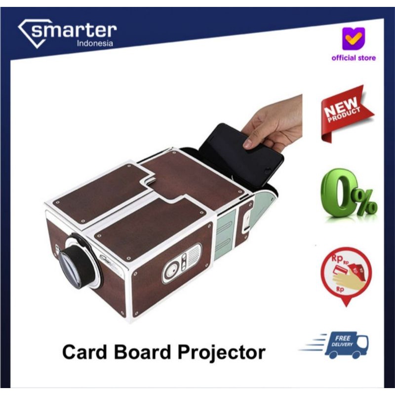 Projector Portable Cardboard Smartphone Proyektor DIY Handphone