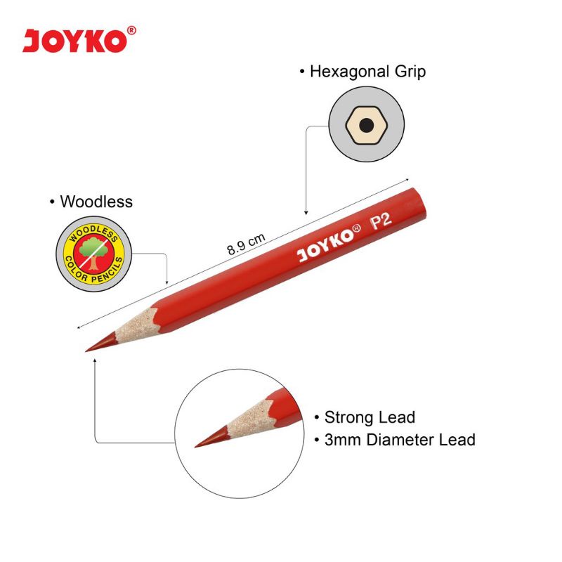 Pensil Warna Joyko CP-102 Isi 12 Stik