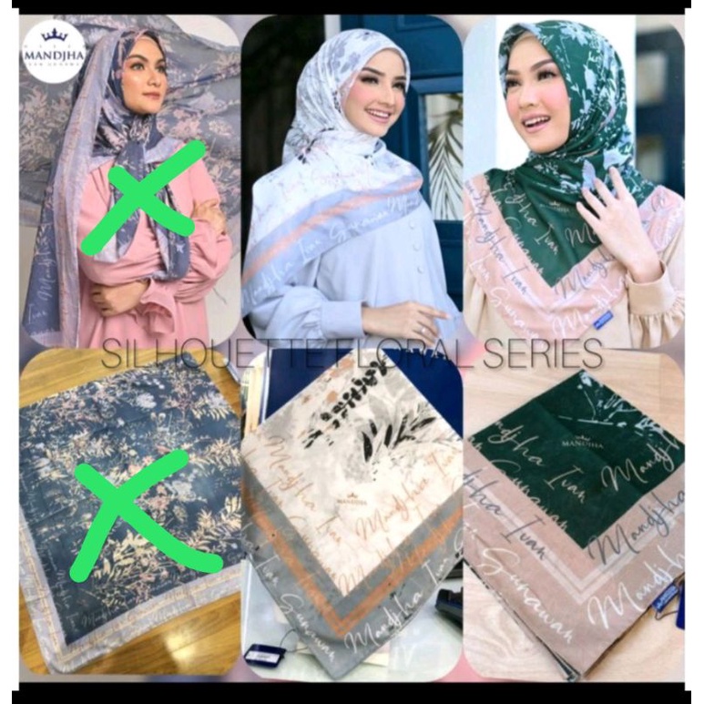 mandjha Ivan Gunawan Scarf Silhouette Floral Ready White,Ready Juga Silhoutte Floral Green, Silahkan