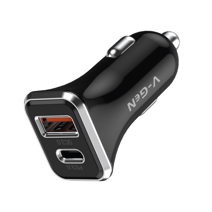 Car Charger V-GeN VCC2-22 Dual Fast Charging QC 3.0 PD 20W USB Type C