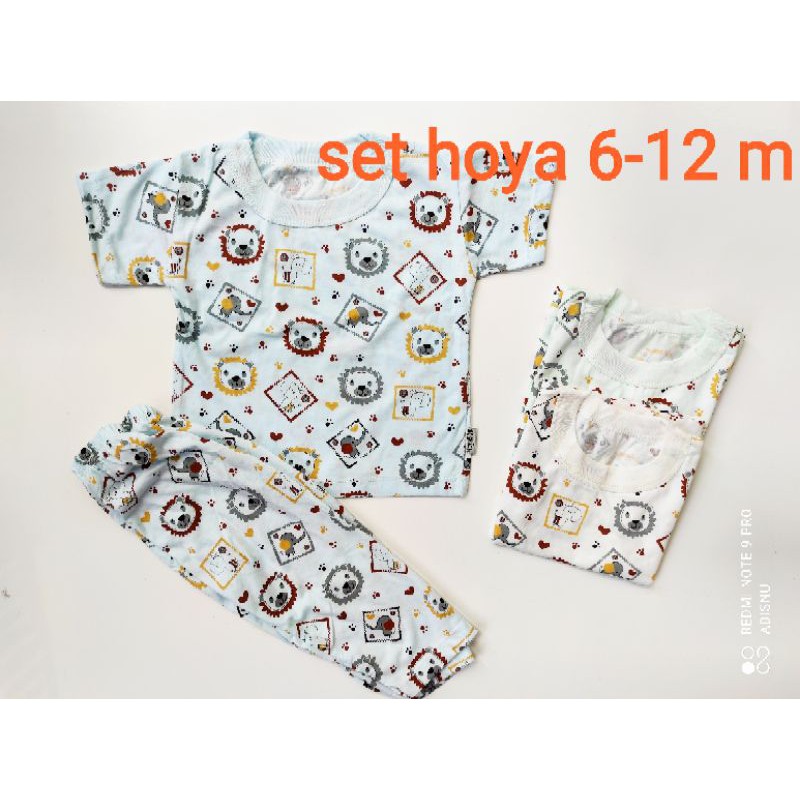 Baju Piyama Bayi Setelan Pendek Panjang HOYA508 Bahan Katun Motif Animal Binatang