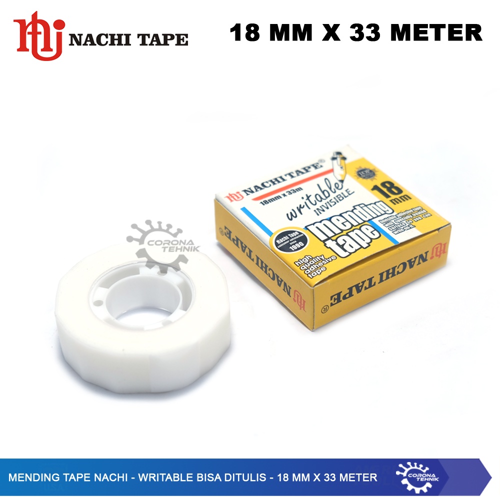 Writable Bisa Ditulis - 18 mm x 33 Meter - Mending Tape Nachi