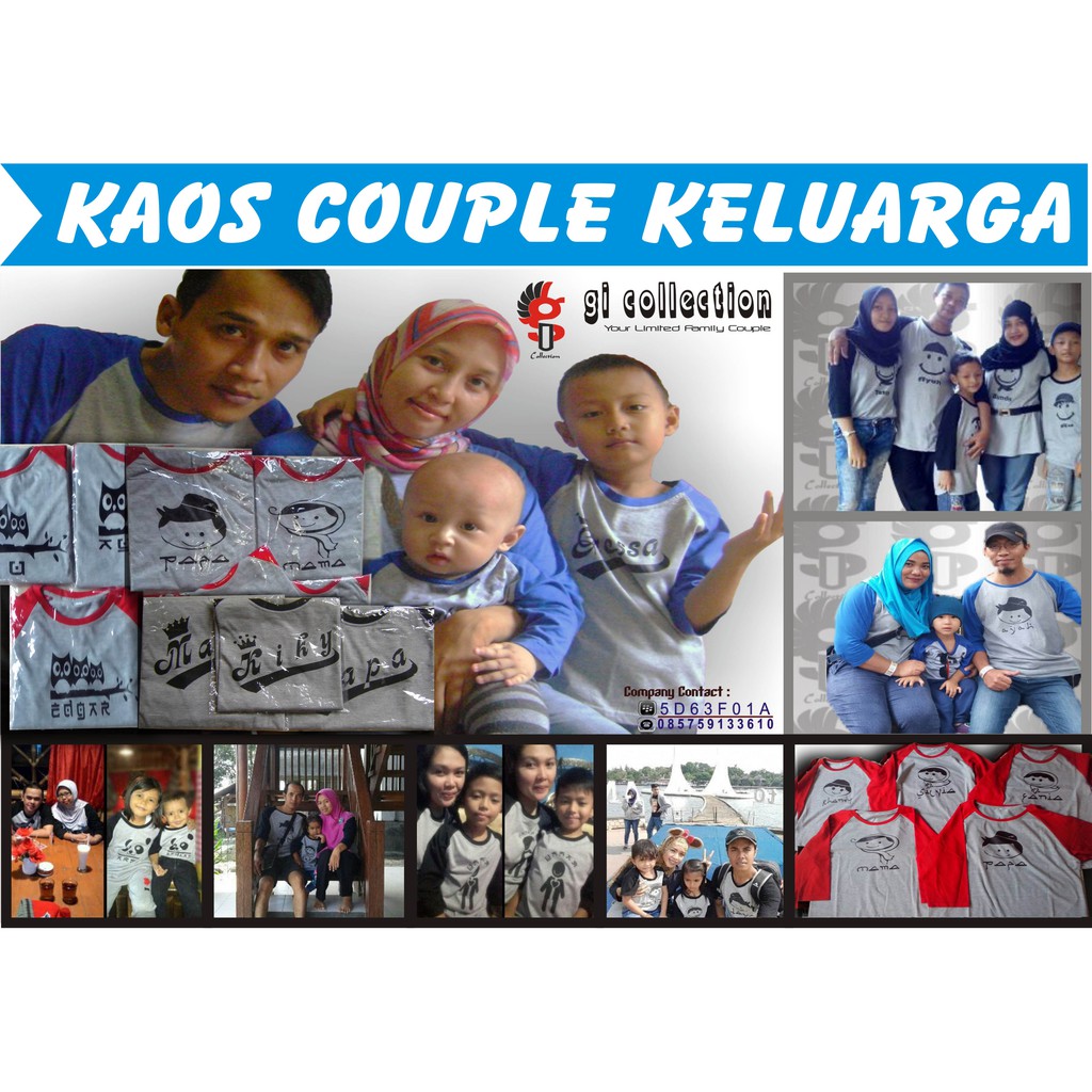 KAOS COUPLE FAMILY BAJU KELUARGA SET 4PCS