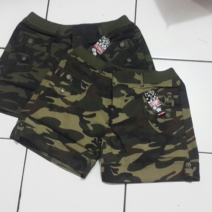 Celana pendek hot pants wanita loreng boxer