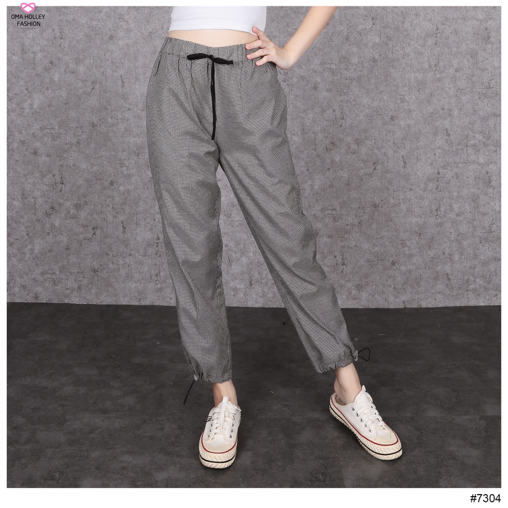 (COD) OH Fashion Gingham Long Pants #7304