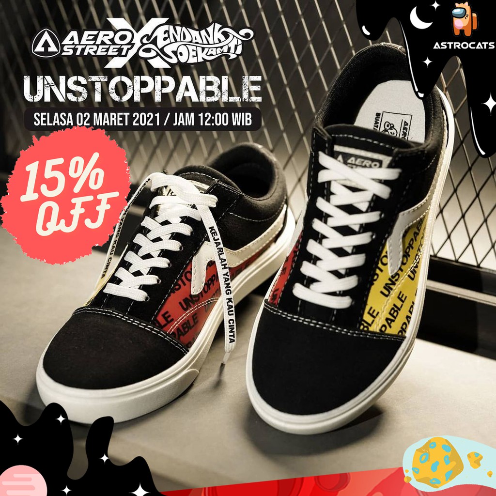 Sneakers AEROSTREET X Endank Soekamti UNSTOPPABLE Hitam Merah Kuning - Limited Edition