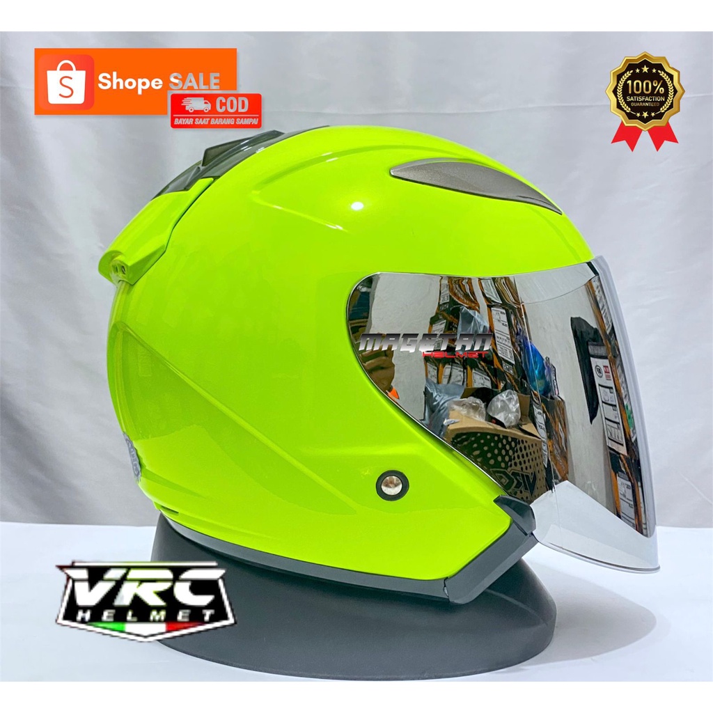 HELM VRC CENTRO SOLID/POLOS (paket ganteng spoiler)-yellow tanpa spoiler