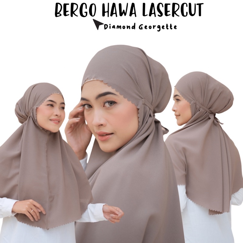 Bergo Dewasa/Ibu lasercut hawa instan