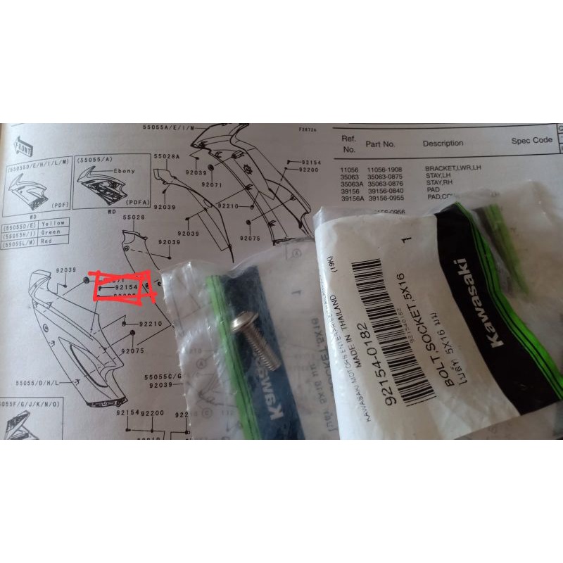 Baut Fairing Ninja RR original