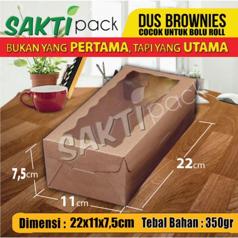 

Dus 22 x 11 x 7.5 cm , kraft 350, laminasi plastik