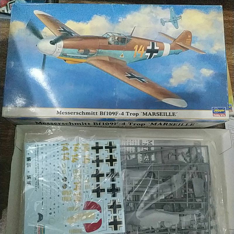 pesawat messerschmitt bf109f-4 trop marseille 1/48 model kit hasegawa