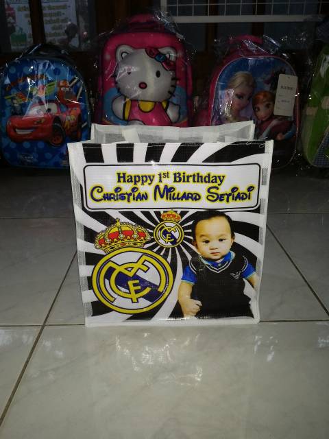 Tas Ultah Custom TENTENG VINIL SPONBUN custom design desain by request (min order 24pcs)-4