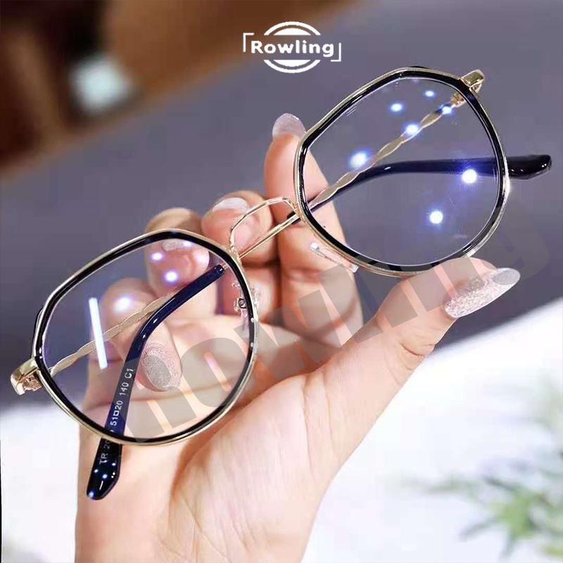 (Rowling (ka-84)Frame Kacamata Retro Terbaru Poligonal Tidak teratur Wanita Pria Import anti Radiasi Blue Light Kacamata Fashion