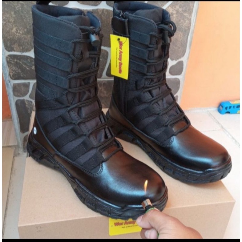 Sepatu PDL NINJA tactical boots 8inci / sepatu pdl no septi kulit sapi / sepatu dinas pdl tinggi