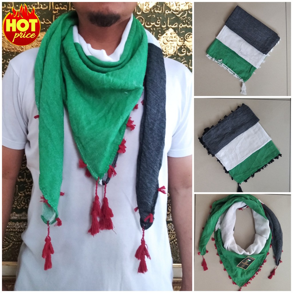 Khasanah Sorban Rumbai  Pria Motif Bendera PALESTINA