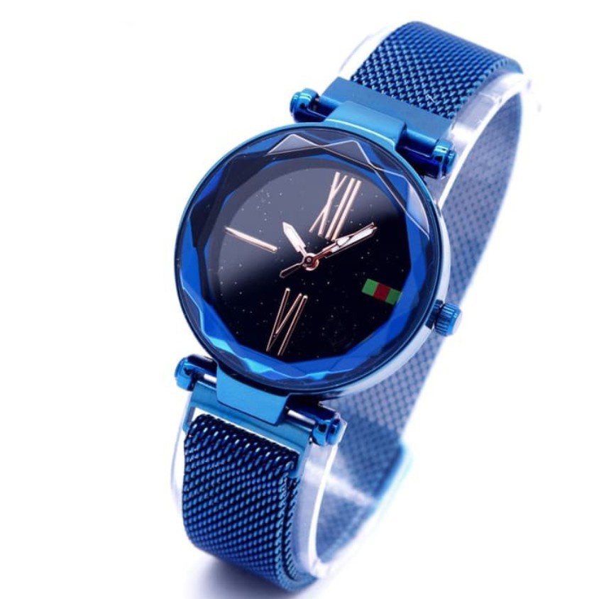 [COD] JAM TANGAN WANITA JAM MAGNET  RANTAI JAM TANGAN ANALOG IMPORT JAM MURAH HARGA GROSIR W04-G-Biru