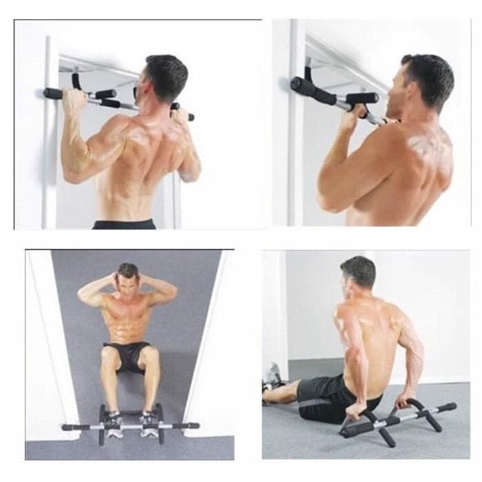 PAKET 4 in 1 Iron Gym Alat Fitness Pull Up Push up chin up the best