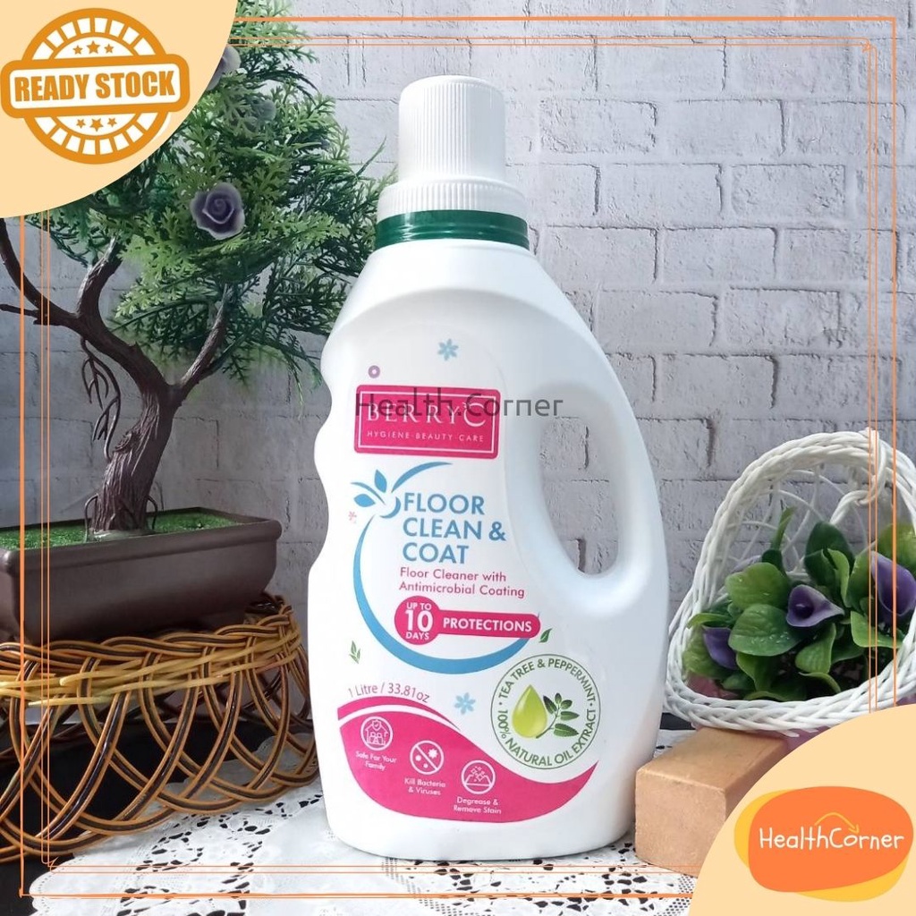 BerryC Floor Cleaner &amp; Coat pembersih lantai antibakteri 10 hari 1L PAPPERMINT / Berry C