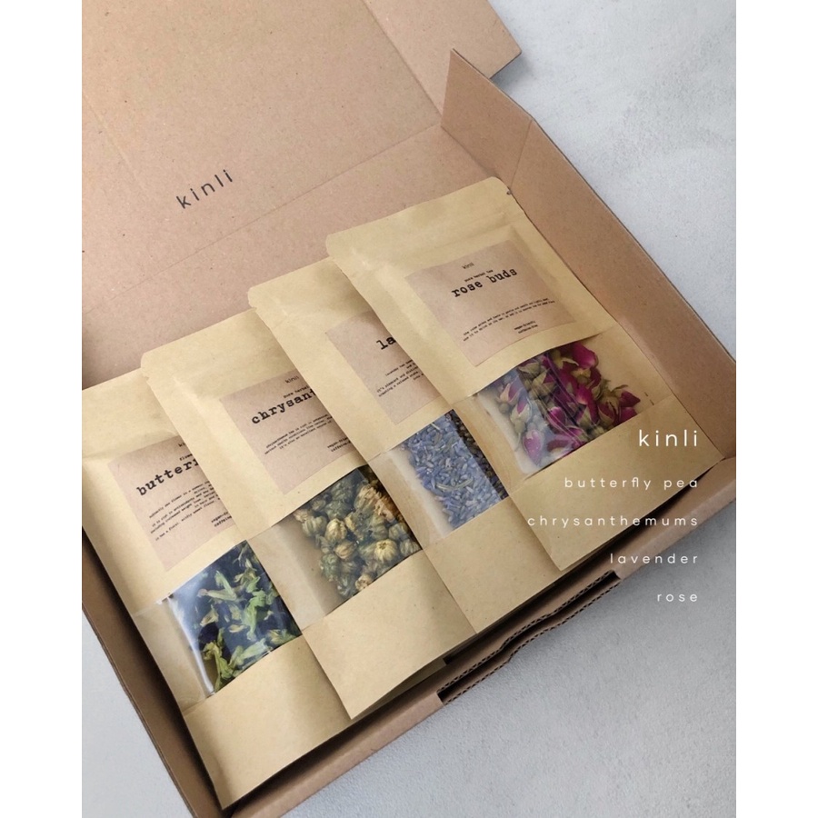 tisane gift set flower tea chrysantemums butterfly pea rose lavender