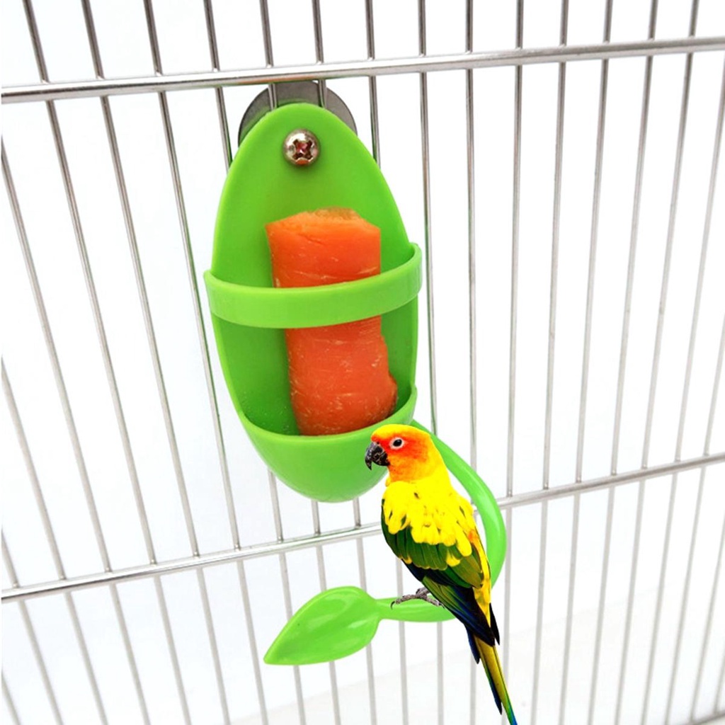 [Elegan] Nuri Feeder Conure Love Burung Cockatiel Plastik Gantung Makanan Pet Food Container