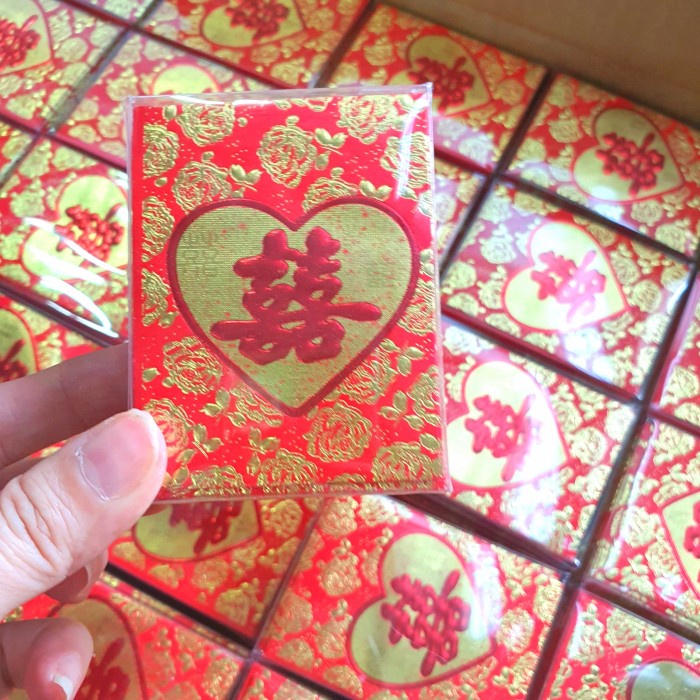 Angpao Kawin Kecil Box isi 20 Angpau Sangjit Murah Ampao Shuangshi Harga Grosir Termurah