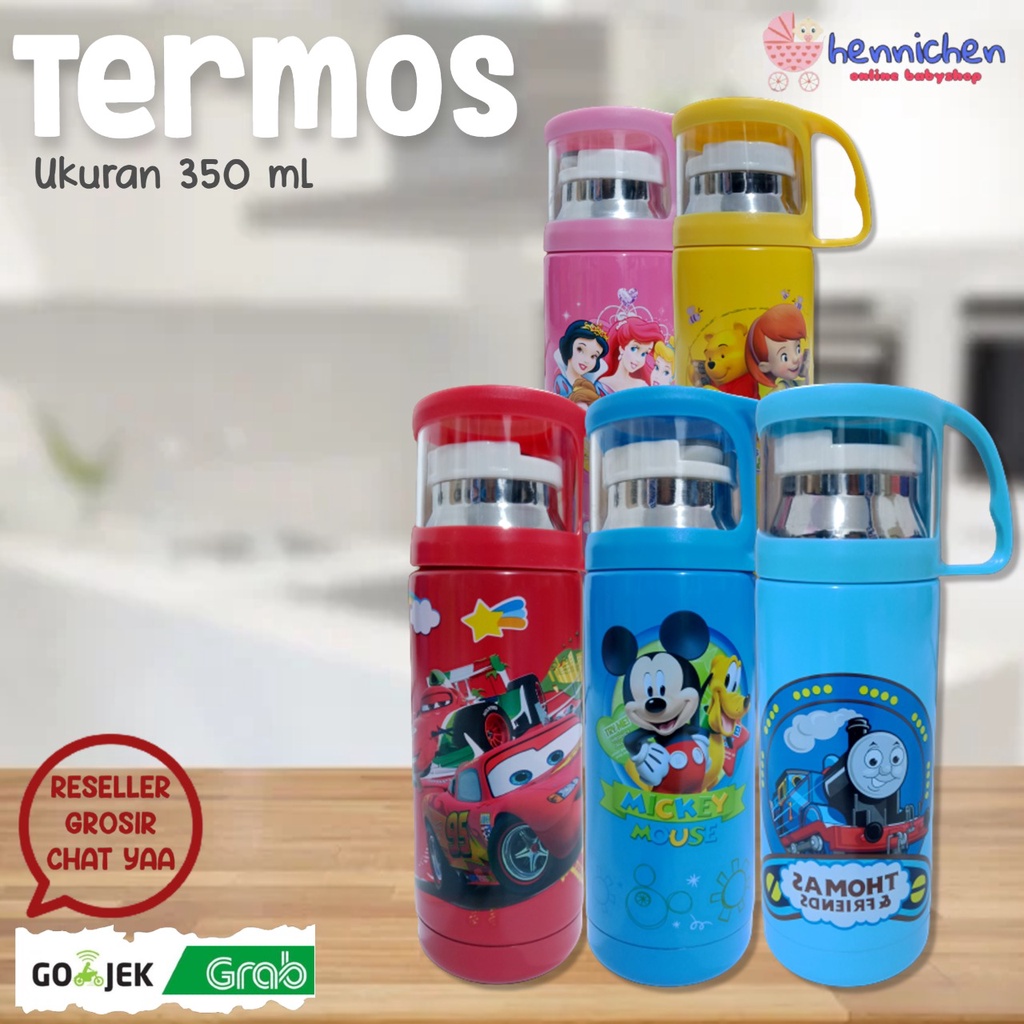 BOTOL TERMOS ANAK BOTOL AIR MINUM KARAKTER ANAK LUCU 350 ML