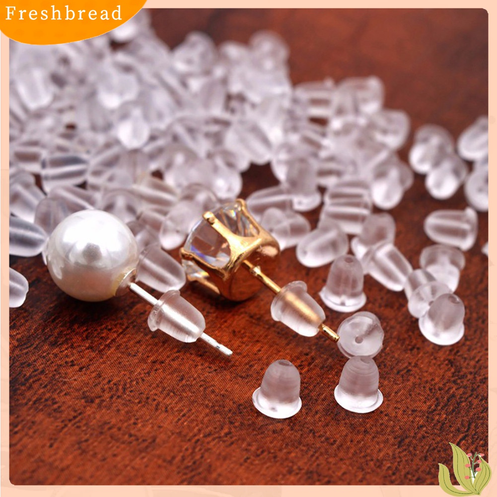 Terlaris 100Pcs Clear Soft Plastic Earring Findings Back Stoppers Earnuts Safe Tool