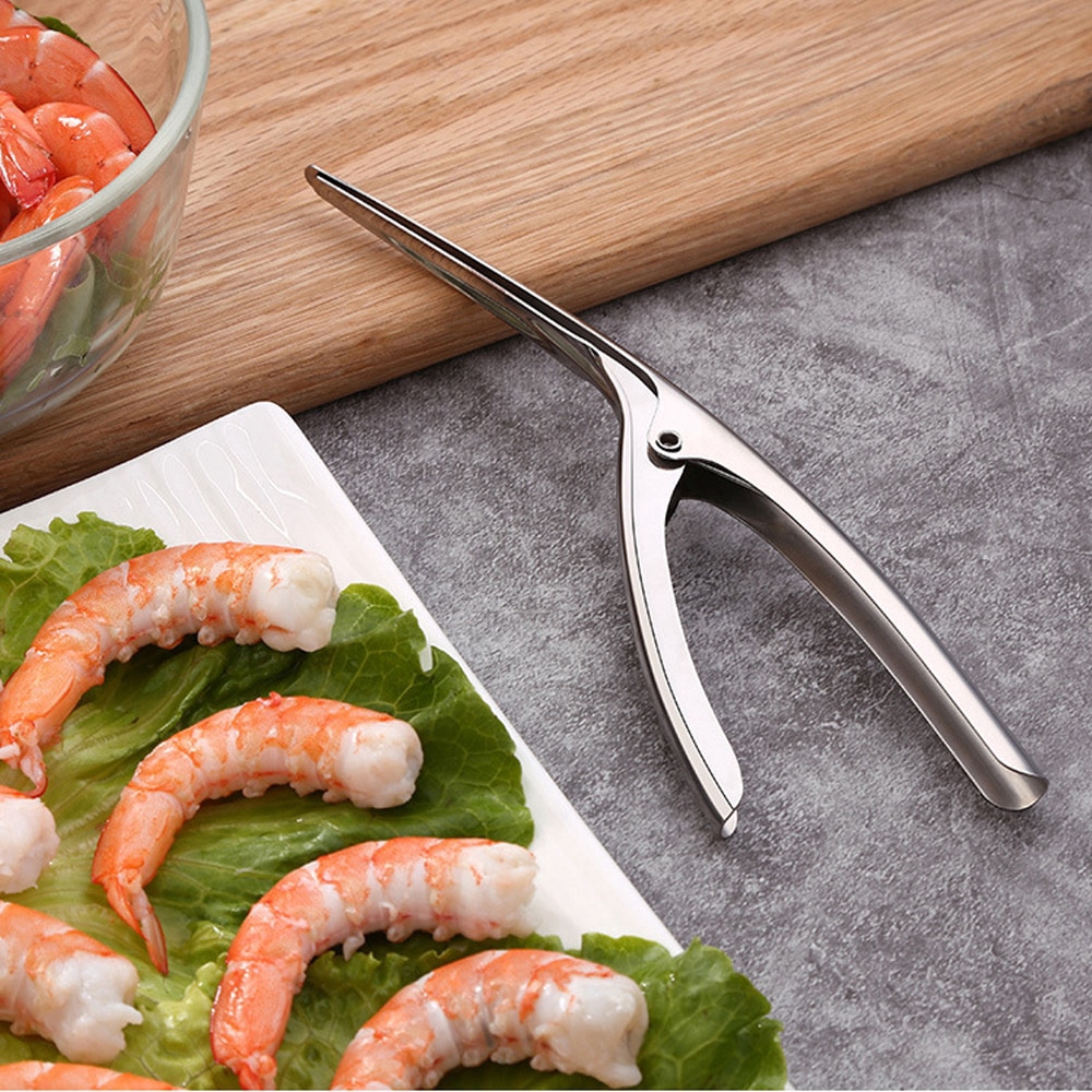 1Pc Stainless Steel Shrimp Peeler Plier / Kitchen Shrimp Stripping Peelers /  Crayfish Shell Peel Plier  / Peelers Deveiner  Fishing Seafood Gadgets Tool